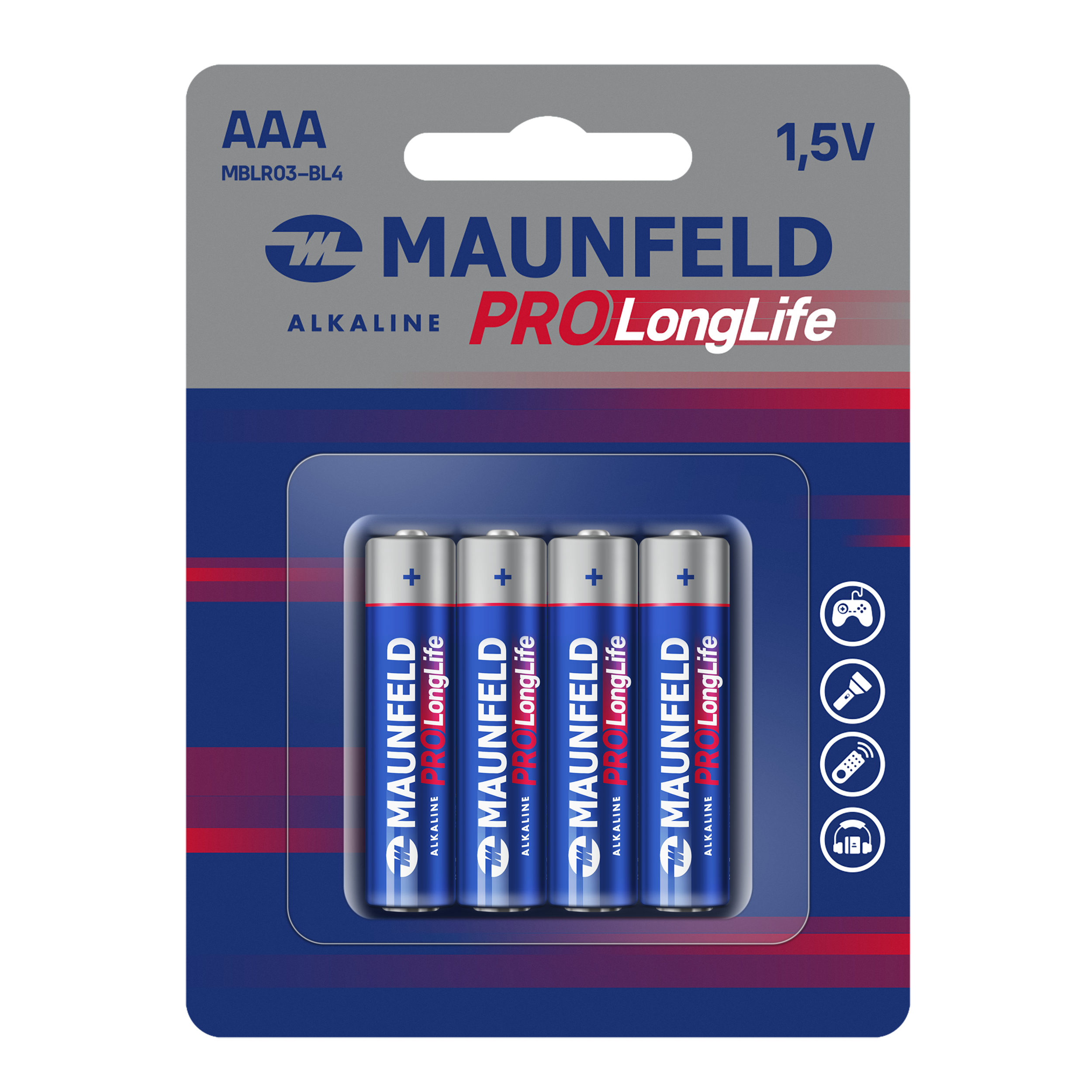 

Батарейки MAUNFELD PRO Long Life Alkaline ААА(LR03) MBLR03-BL4, блистер 4 шт