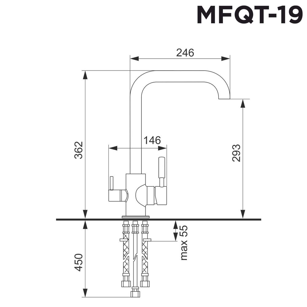 Кухонный смеситель MAUNFELD MFQT-19B черный