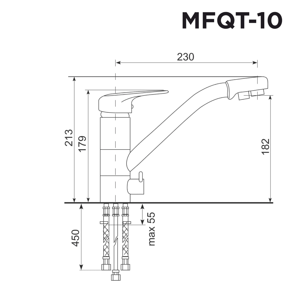 Кухонный смеситель MAUNFELD MFQT-10LGR светло-серый