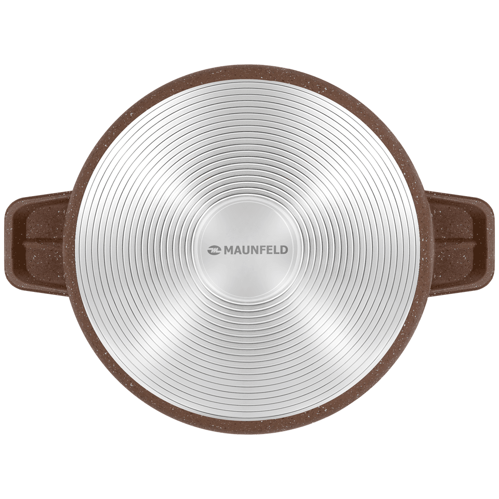 Кастрюля MAUNFELD CARMEL MF26CRM01CR из литого алюминия со стеклянной крышкой, 26 см, 5 л