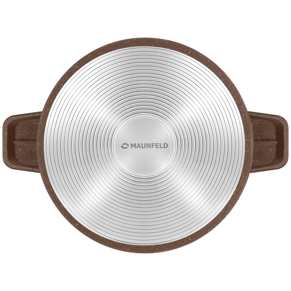 Кастрюля MAUNFELD CARMEL MF22CRM01CR из литого алюминия со стеклянной крышкой, 22 см, 3 л