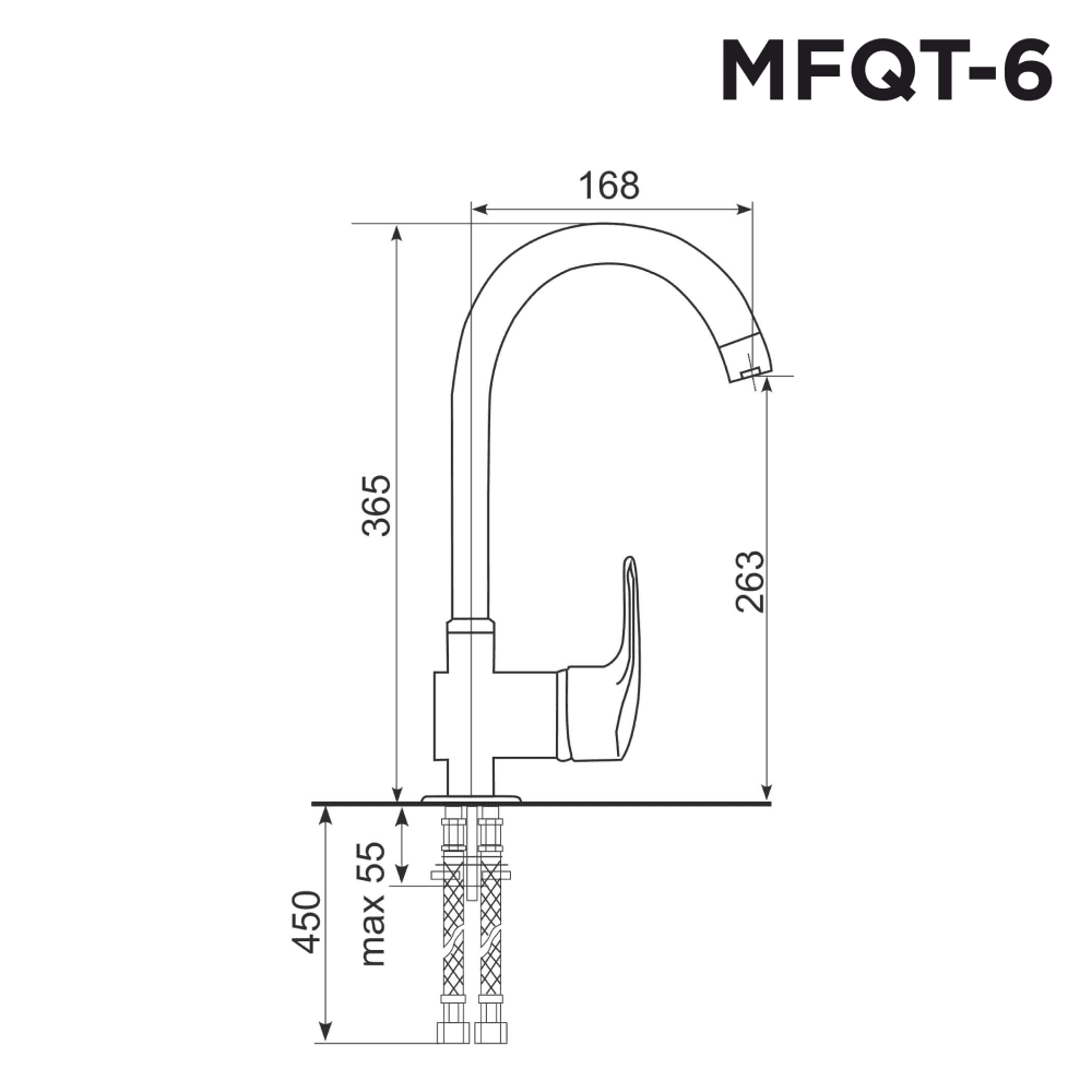 Кухонный смеситель MAUNFELD MFQT-6DGR темно-серый