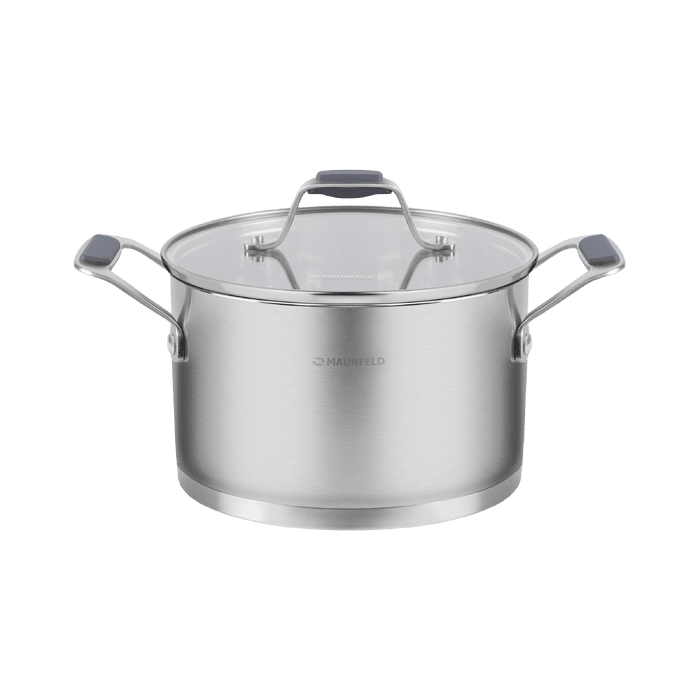 Кастрюля MAUNFELD MADISON MF20MS01CR из нержавеющей стали со стеклянной крышкой, 16 см, 1,9 л
